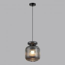 Odeon light 5042/1B PENDANT ODL24 309 черный/дымчатый/металл/стекло/эко.кожа Подвес E27 1*60W JUGI  - 4 купить